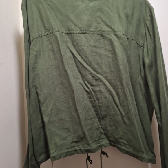 LINEN ARMY GREEN JACKET. - Picture 4 of 4